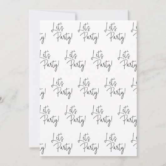 Laten we partij Casual achtertuin-opleiding Kaart (Achterkant)