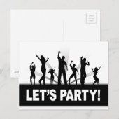 Laten we Partij Uitnodiging Briefkaart (Voorkant / Achterkant)