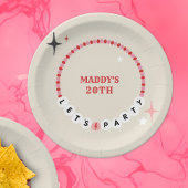 Laten we partij vriendschap armband rood roze verj papieren bordje