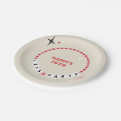 Laten we partij vriendschap armband rood roze verj papieren bordje (Gekanteld)