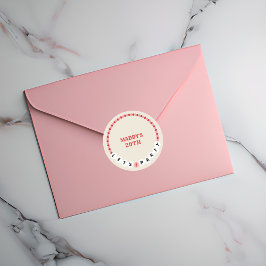 Laten we partij vriendschap armband rood roze verj ronde sticker