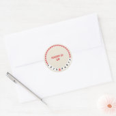 Laten we partij vriendschap armband rood roze verj ronde sticker (Envelop)