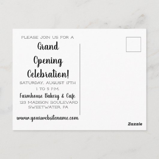 Laten we partijbevorderende zwarte en witte Uitnod Briefkaart (Achterkant)