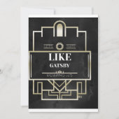LATEN WE PARTIJEN ALS GATSBY INVITATION KAART (Voorkant)