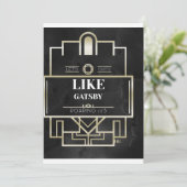 LATEN WE PARTIJEN ALS GATSBY INVITATION KAART (Staand voorkant)