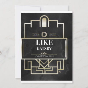 LATEN WE PARTIJEN ALS GATSBY INVITATION KAART