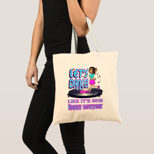 LATEN WE PARTIJEN ZOALS HET 2019 grappige, gelukki Tote Bag (Voorkant (product))
