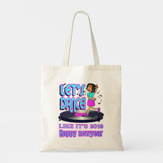 LATEN WE PARTIJEN ZOALS HET 2019 grappige, gelukki Tote Bag (Achterkant)