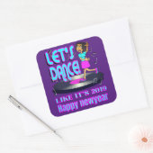 LATEN WE PARTIJEN ZOALS HET 2019 grappige, gelukki Vierkante Sticker (Envelop)