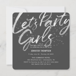 Laten we partijgrijs en Blush Bachelorette party Kaart