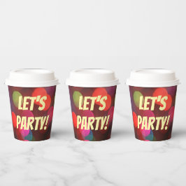 Laten we partijkleurige Bokeh-lichten feestelijk m Papieren Bekers
