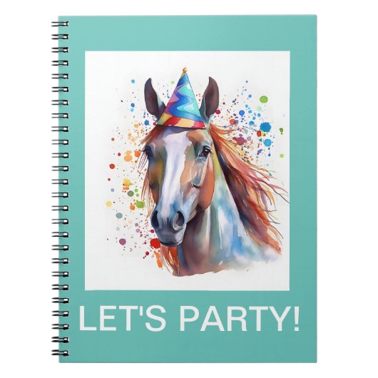 Laten we Party paardenliefhebbers spiraal notitieb Notitieboek (Voorkant)