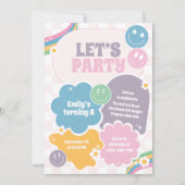 Laten we Pastel Retro Smiles Verjaardag vieren Kaart (Voorkant)