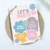 Laten we Pastel Retro Smiles Verjaardag vieren Kaart