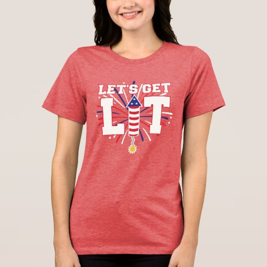 LATEN WE PATRIOTTISCH Vuurwerk AFVUREN Tri-Blend Shirt (Voorkant)