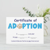 Laten we Paw-ty, Pet-goedkeuringscertificaat Kaart (Staand voorkant)