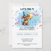 Laten we Paw-ty Puppy Verjaardag Uitnodiging (Voorkant)