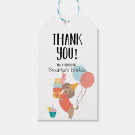 Laten we Paw-ty vieren, Hond Verjaardag, Puppy Fee Cadeaulabel