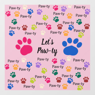 Laten we Paw-ty zijn! Hond Raamsticker