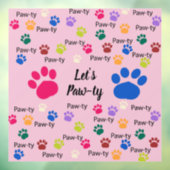 Laten we Paw-ty zijn! Hond Raamsticker (Vel 3)