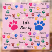 Laten we Paw-ty zijn! Hond Raamsticker (Vel 2)