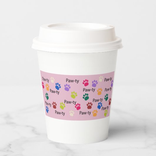 Laten we Paw-ty zijn! Hond verjaardagsfeestje bash Papieren Bekers (Voorkant)