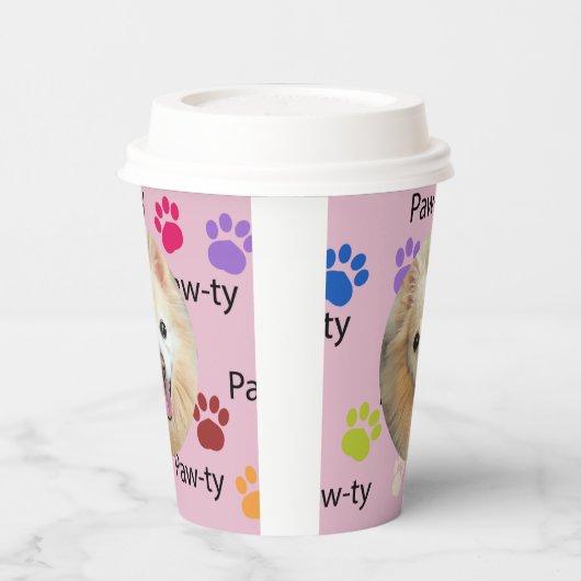 Laten we Paw-ty zijn! Hond verjaardagsfeestje bash Papieren Bekers (Links)