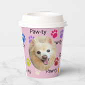 Laten we Paw-ty zijn! Hond verjaardagsfeestje bash Papieren Bekers (Achterkant)