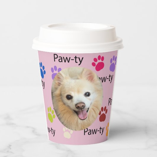 Laten we Paw-ty zijn! Hond verjaardagsfeestje bash Papieren Bekers (Voorkant)