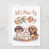 Laten we Pawty Birthday Shih Tzu Dogs verjaardagst Kaart (Voorkant)