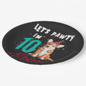 Laten we Pawty Boy of Girl Birthday Party Custom  Papieren Bordje (Gekanteld)