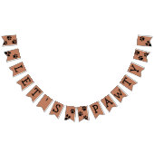 Laten we Pawty Bunting Banner - Bruin met zwarte p (Alle)