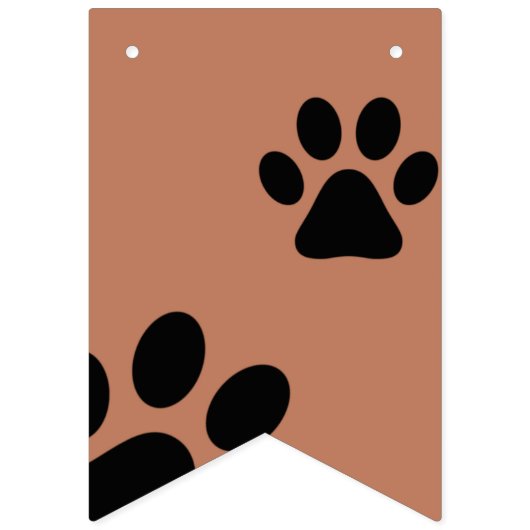 Laten we Pawty Bunting Banner - Bruin met zwarte p (Tweede vlag)