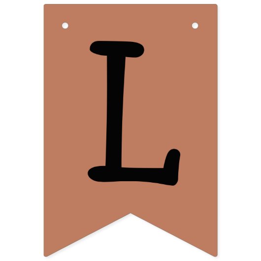 Laten we Pawty Bunting Banner - Bruin met zwarte p (Derde vlag)