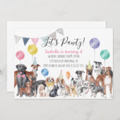 Laten we Pawty Dog Birthday noemen Kaart (Voorkant / Achterkant)