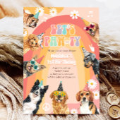 Laten we Pawty Dog Retro Groovy Boy Birthday Kaart