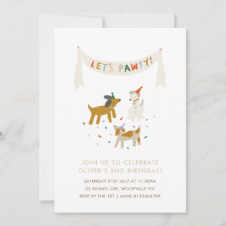 Laten we Pawty Dog thema verjaardag Kaart