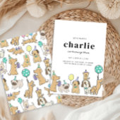 Laten we Pawty Dog verjaardagsuitnodiging Kaart