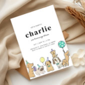 Laten we Pawty Dog verjaardagsuitnodiging Kaart