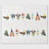Laten we Pawty, feestdag Confetti Dogs Cadeaupapier (Vlak)