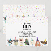 Laten we Pawty, feestdag Confetti Dogs Kaart (Voorkant / Achterkant)