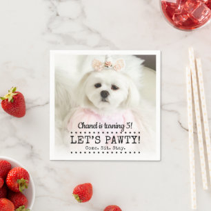 Laten we Pawty Foto Pet Birthday Party bekijken Servet