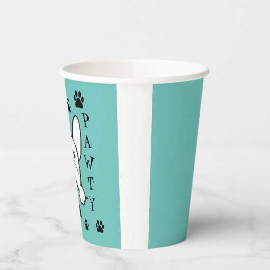 Laten we Pawty French Bulldog Paper Party Cups Papieren Bekers (Links)