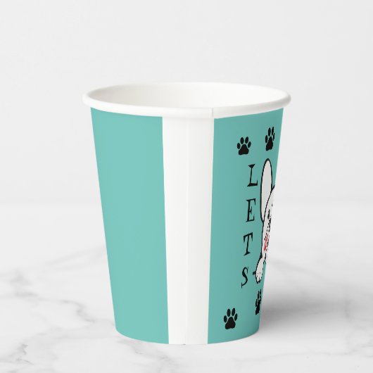 Laten we Pawty French Bulldog Paper Party Cups Papieren Bekers (Rechts)