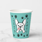 Laten we Pawty French Bulldog Paper Party Cups Papieren Bekers (Voorkant)