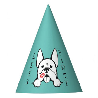 Laten we Pawty French Bulldog Paper Party Petten Feesthoedjes