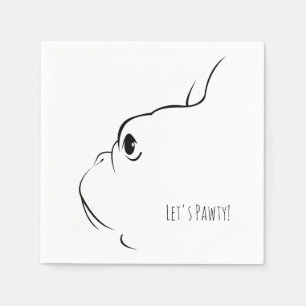 Laten we Pawty French Bulldog Silhouette Napkins Servet