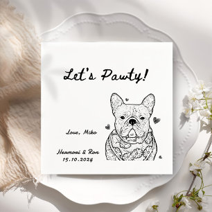 Laten we Pawty getekend grappig hond eenvoudige br Servet