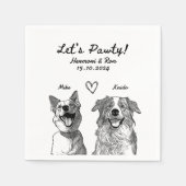 Laten we Pawty getekende gepersonaliseerde bruilof Servet (Voorkant)