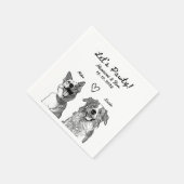 Laten we Pawty getekende gepersonaliseerde bruilof Servet (Hoek)